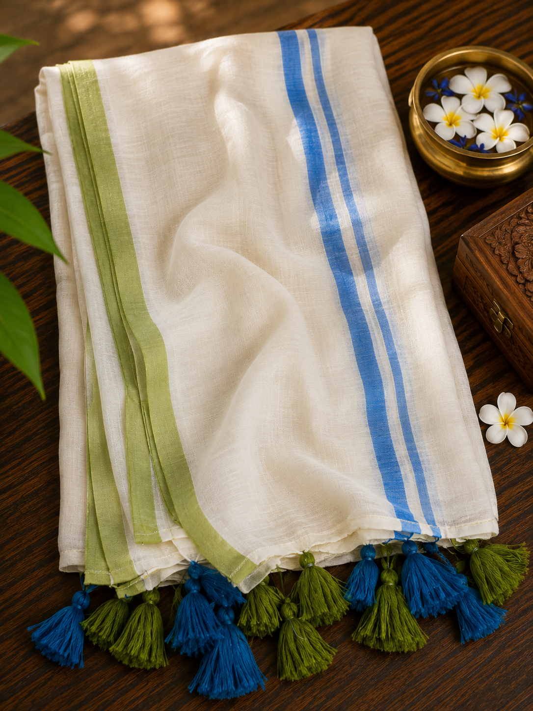 Harithaneelam Pure Mul Cotton Saree