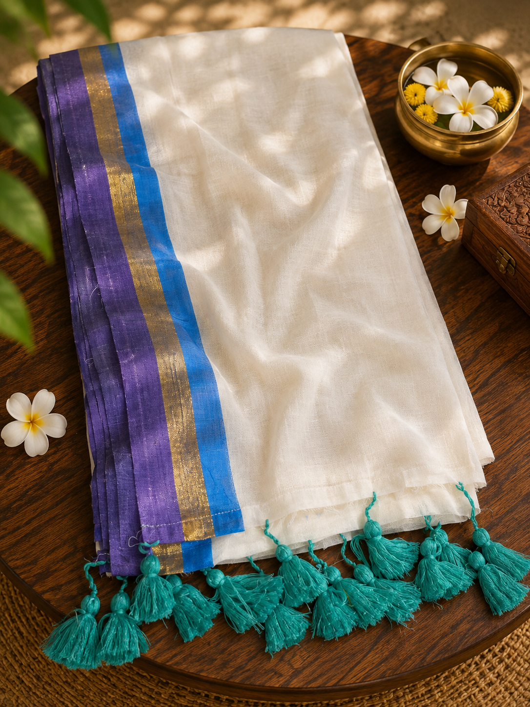 Manohari Pure Mul Cotton Saree