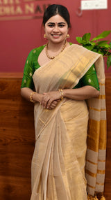 Onam Mul Tissue Saree