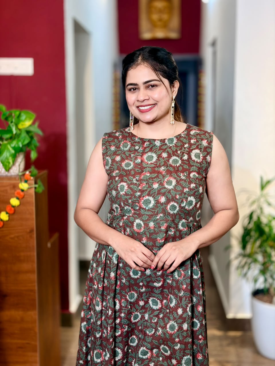 Vrinda A-Line Jaipuri Cotton Dress