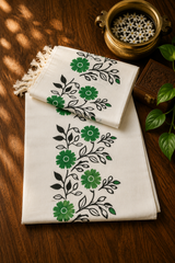Floral Block Print Settu-Mundu 7
