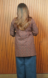 Mastani Oil Black Ajrakh Short Kurti