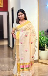 Padma Kerala Settu Saree/ Lotus Kerala Saree