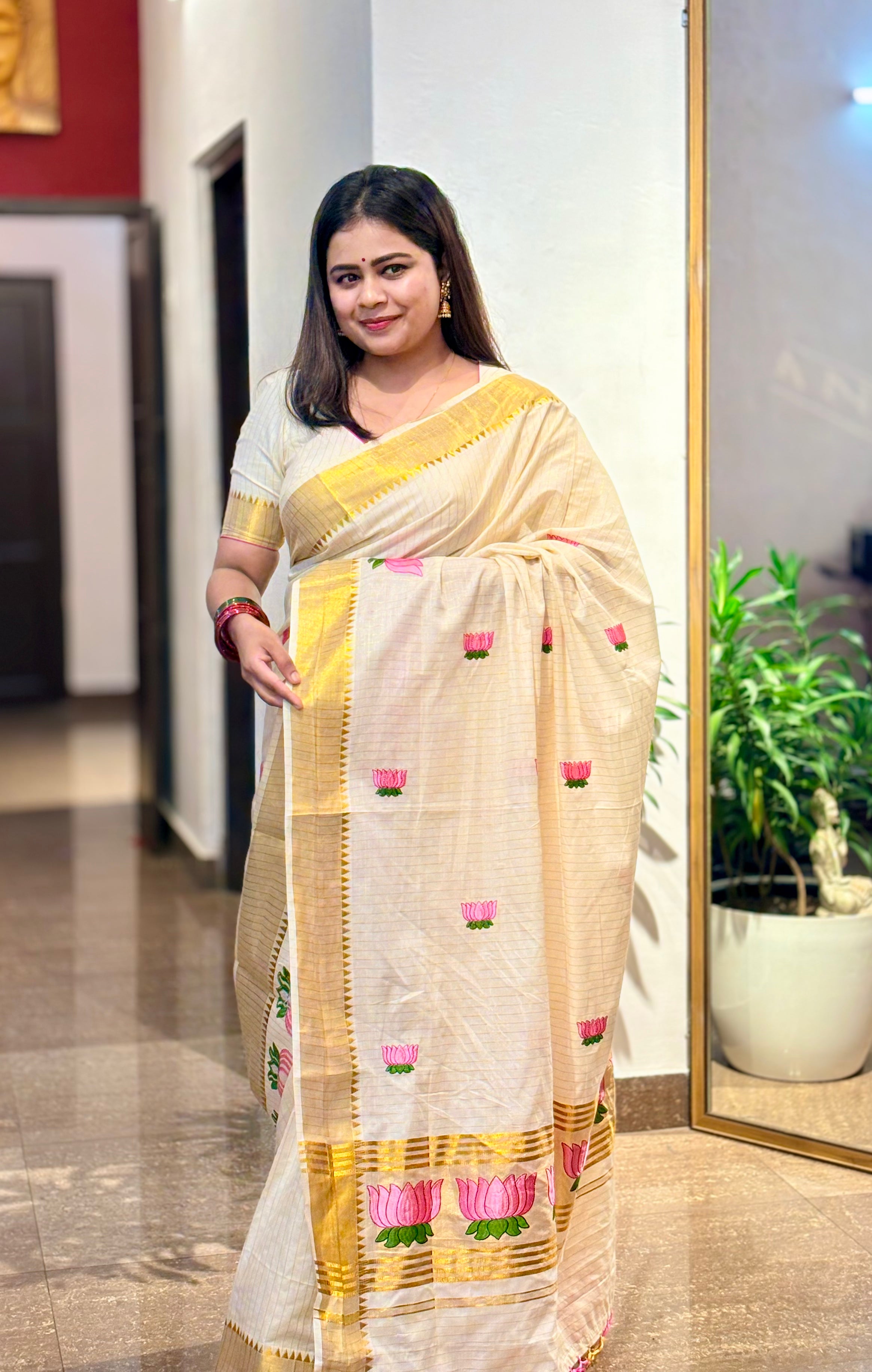Padma Kerala Settu Saree/ Lotus Kerala Saree