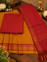 Mustard 02 Mangalagiri Unstitched Suit Set