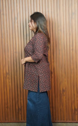Mastani Oil Black Ajrakh Short Kurti