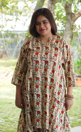 Lalita Sanganeri Cotton Co-ord Set - Vanilla