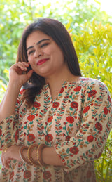 Lalita Sanganeri Cotton Co-ord Set - Vanilla