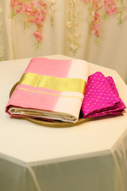 Pink Vasantham Kerala Saree