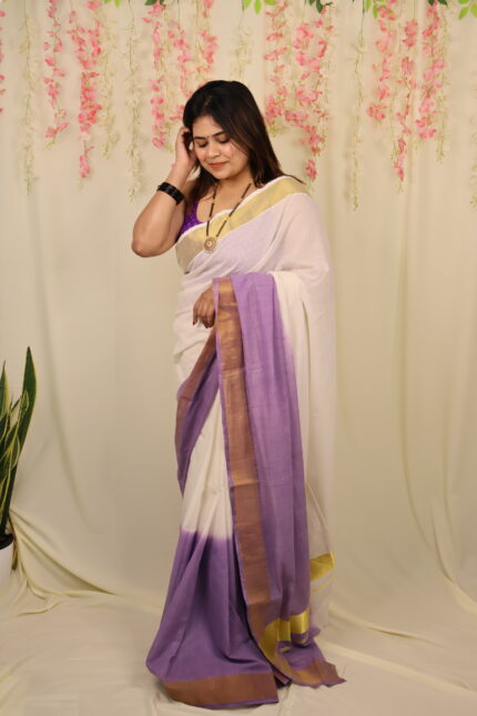 Purple Vasantham Kerala Saree