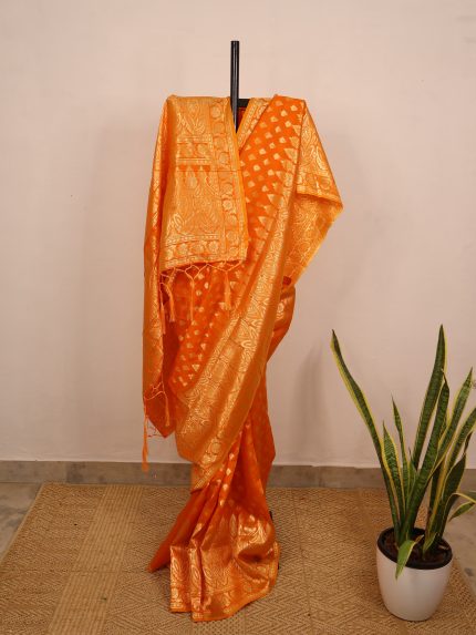 Mango Yellow Semi-Dharmavaram Silk Saree