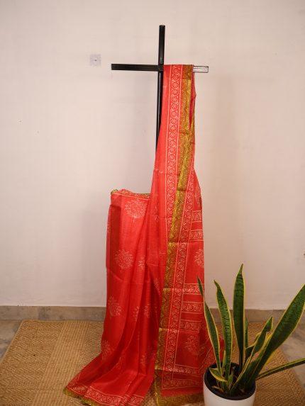 Red Semi-Kota Saree