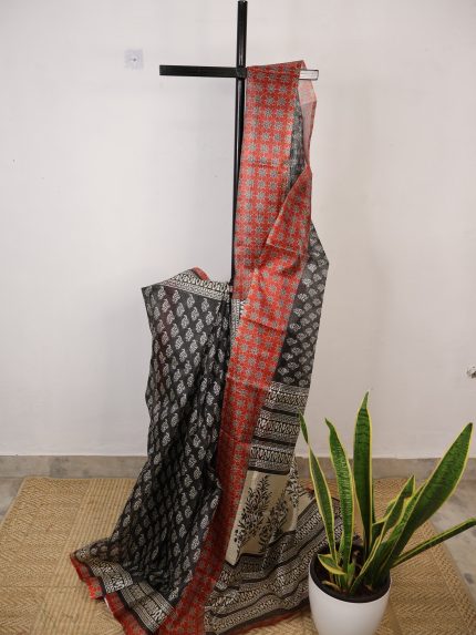 Black Semi-Kota Saree