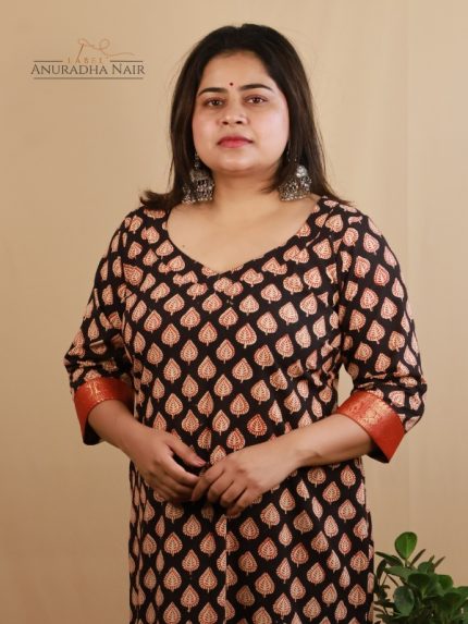 Black Bagru Handblock Kurti