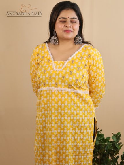Yellow Cotton Kurti